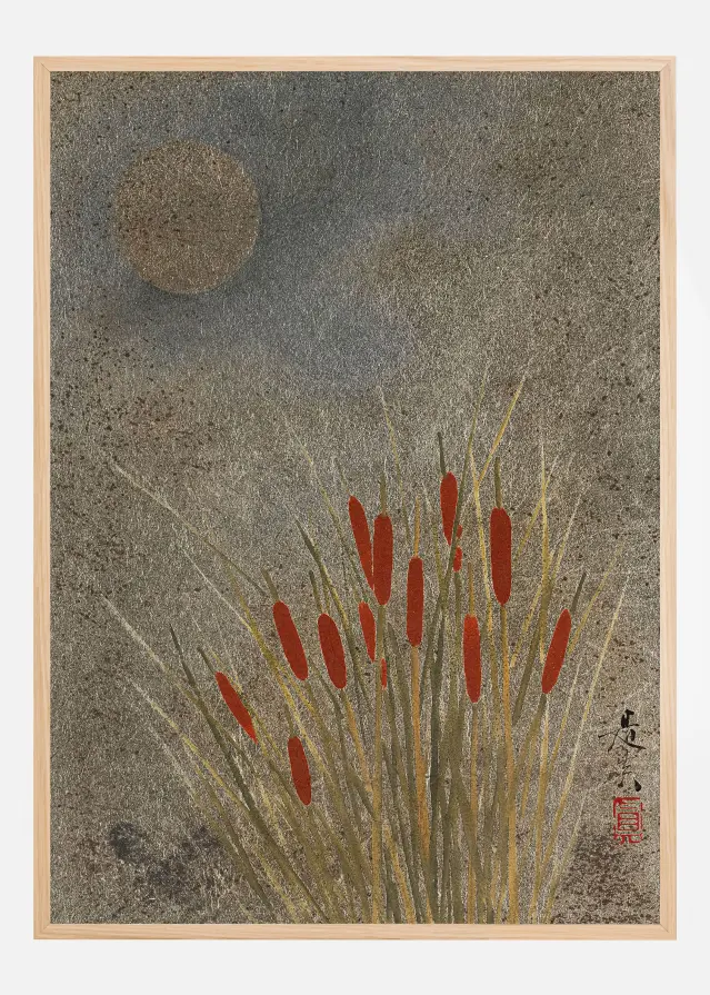 Japanese Grass Field At Night (1807a1891) Full Plagát