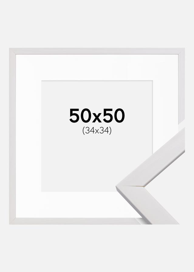 Rám Štýlová Biela 50x50 cm - Pasparta Biela 35x35 cm