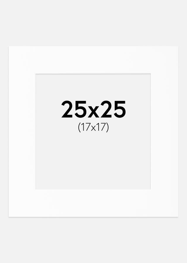 Pasparta Biela Štandardný Biely stred 25x25 cm (17x17)