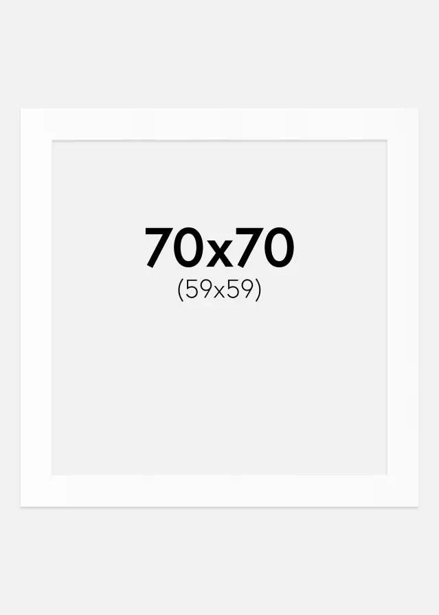 Pasparta Biela Štandardný Biely stred 70x70 cm (59x59)