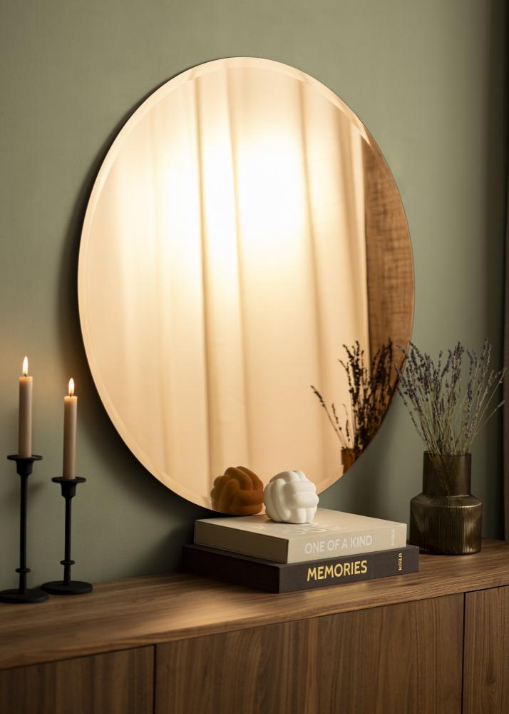 KAILA Okrúhly Zrkadlo Rose Gold Deluxe 90 cm Ø