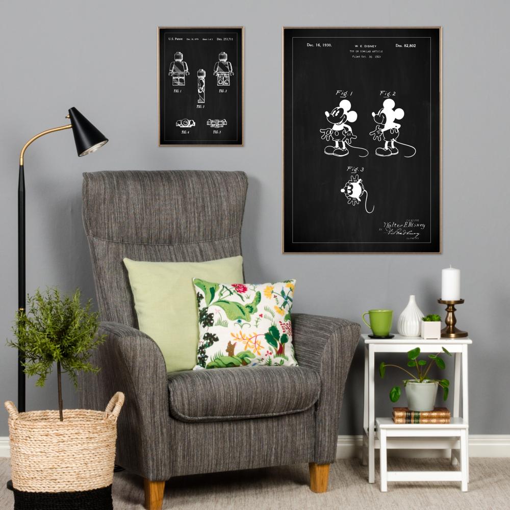 Motív patentov - Disney - Mickey Mouse - Cierna Plagát