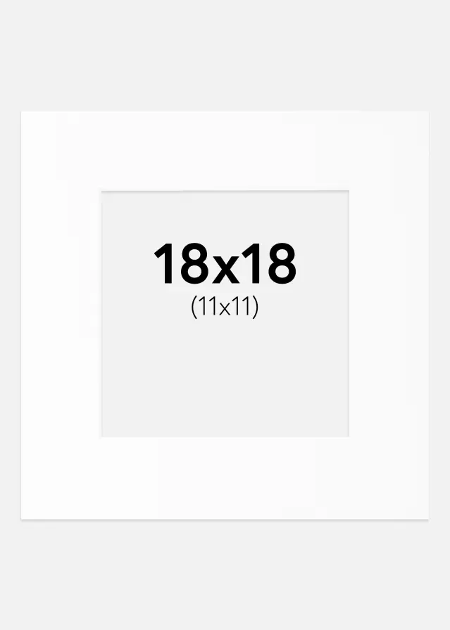 Pasparta Biela Štandardný Biely stred 18x18 cm (11x11)