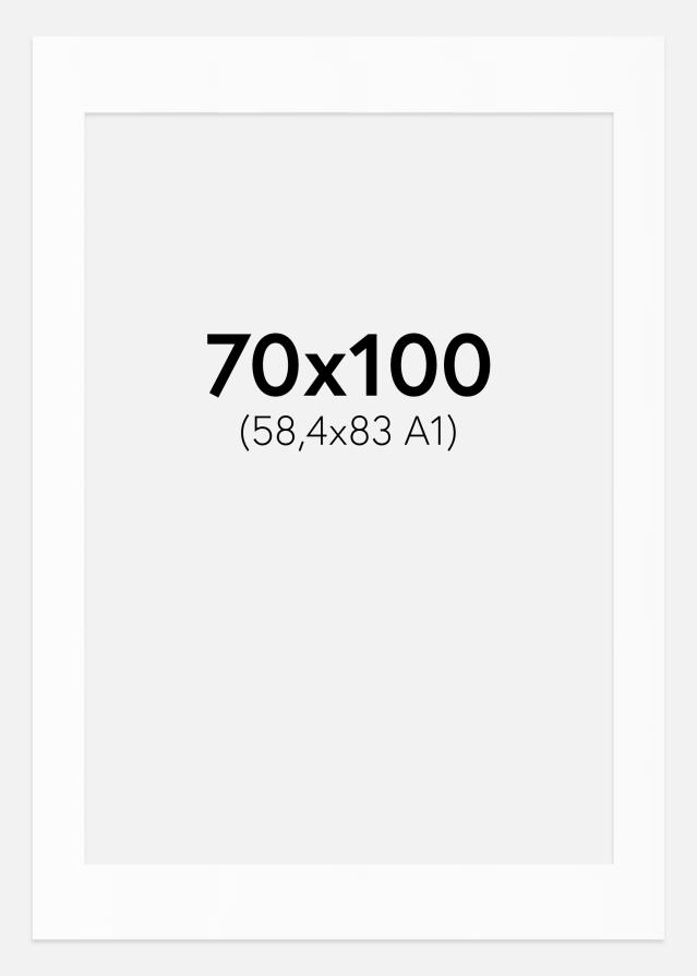 Pasparta Biela Štandardný Biely stred 70x100 cm (58,4x83 - A1)