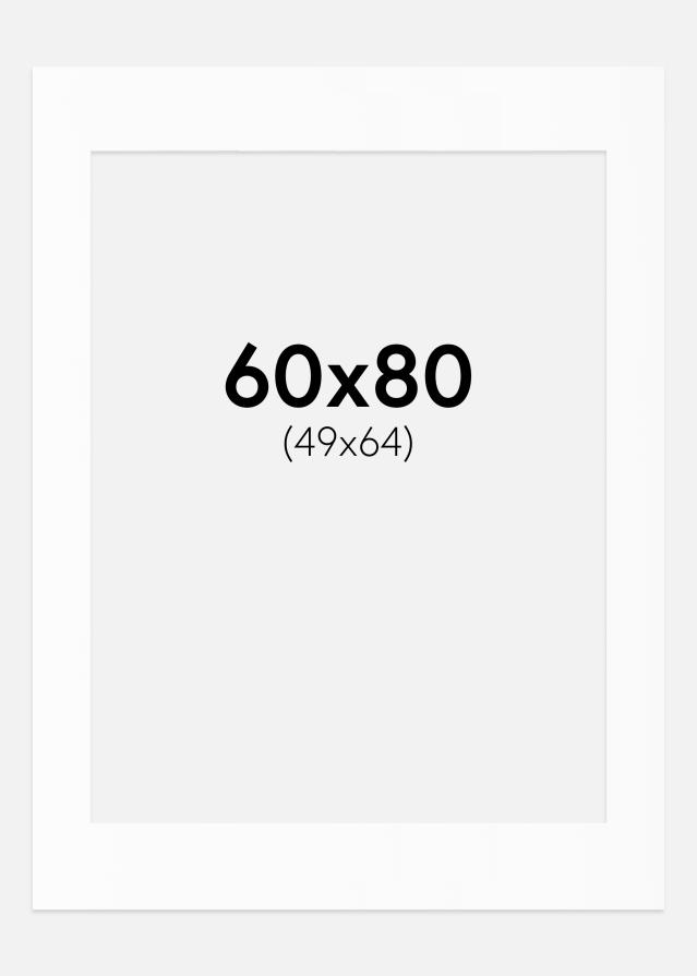 Pasparta Biela Štandardný Biely stred 60x80 cm (49x64)