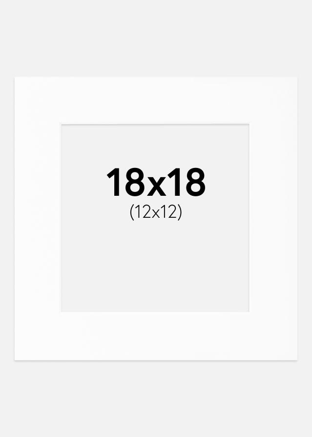 Pasparta Biela Štandardný Biely stred 18x18 cm (12x12)