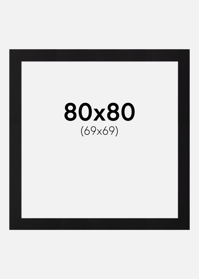 Pasparta Cierna Biely stred 80x80 cm (69x69)