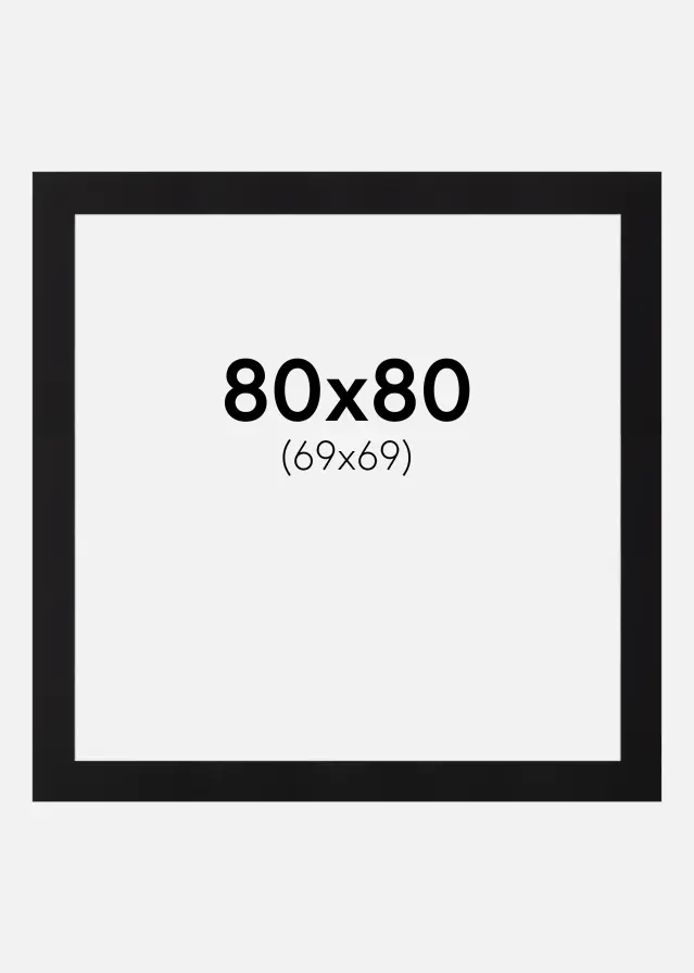 Pasparta Cierna Štandardný Biely stred 80x80 cm (69x69)