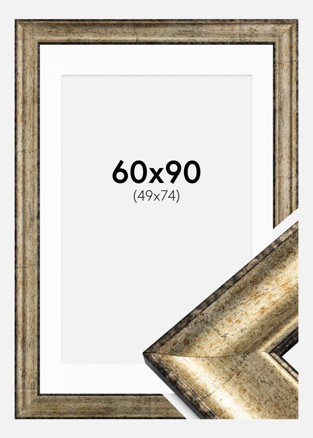 Rám Saltsjöbaden Antická zlatá 60x90 cm - Pasparta Biela 50x75 cm