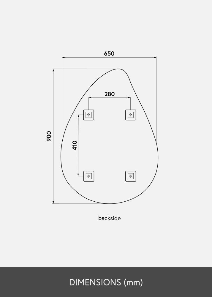 KAILA Zrkadlo Deluxe Drop Dark Bronze 65x90 cm