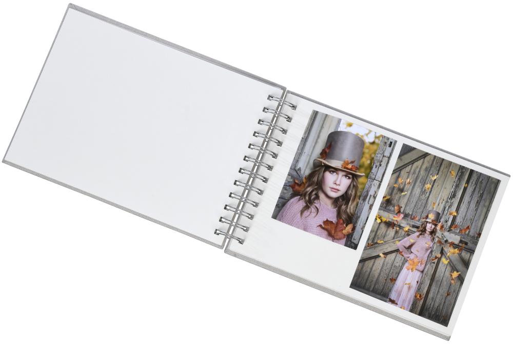 Base Line Plátno Wire-O Modrá farba 23x17 cm (40 Biele Strany / 20 listov)