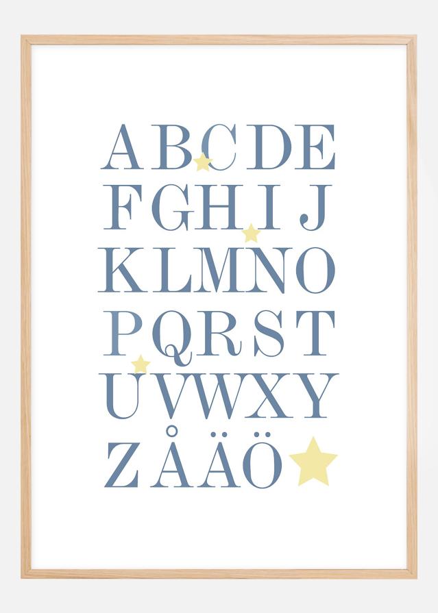 ABC - Modro/béžový Plagát