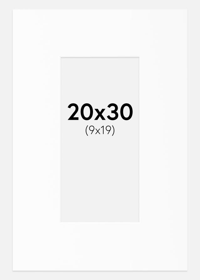 Pasparta Biela Štandardný Biely stred 20x30 cm (9x19)