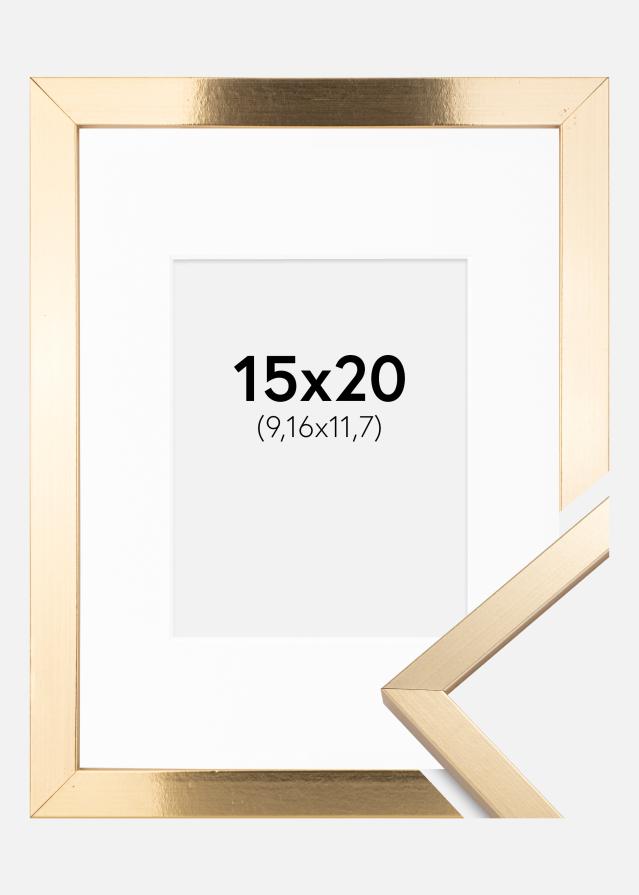 Rám Trendy Zlatá 15x20 cm - Pasparta Biela 4x5 inches