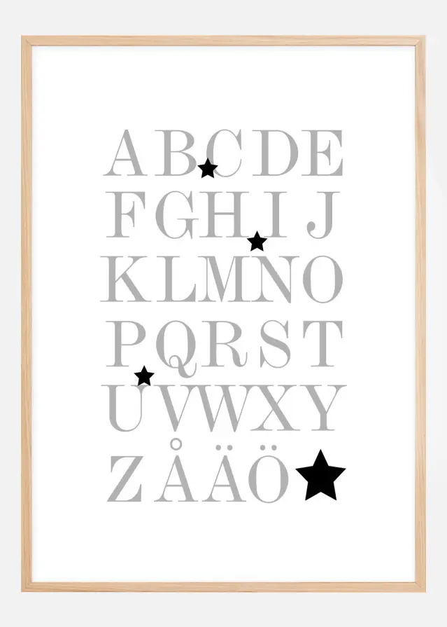 ABC - Sivá/Cierna Plagát