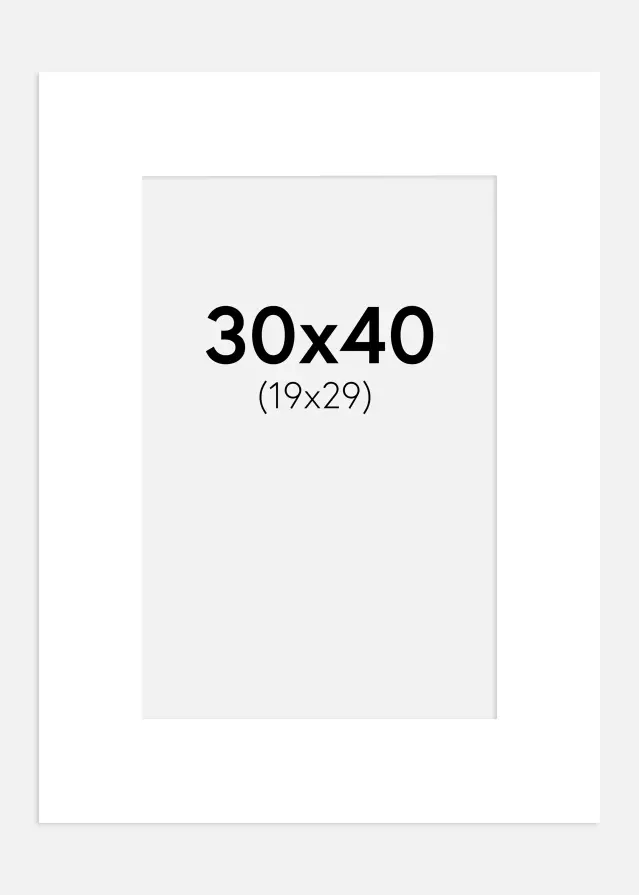 Pasparta Kriedovobiela 30x40 cm (19x29 cm)