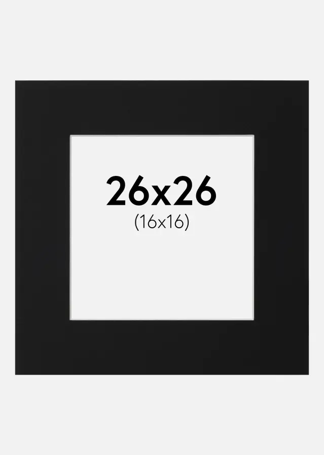 Pasparta Čierny Štandard (Biele Jadro) 26x26 cm (16x16)