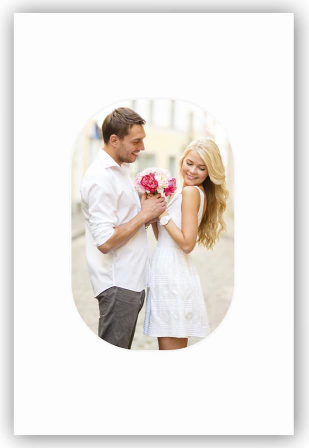 Pasparta Biela Zaoblené kraje 40x50 cm (29x39 cm)