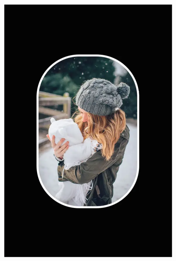 Pasparta Cierna Zaoblené kraje 13x18 cm (8x11 cm)