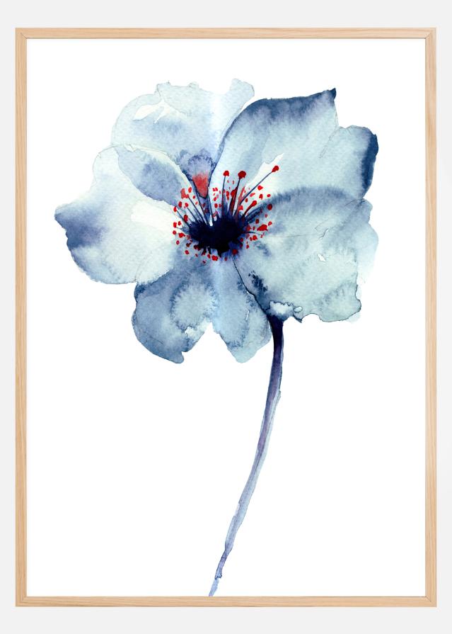 Aquarelle Flower - Blue Plagát