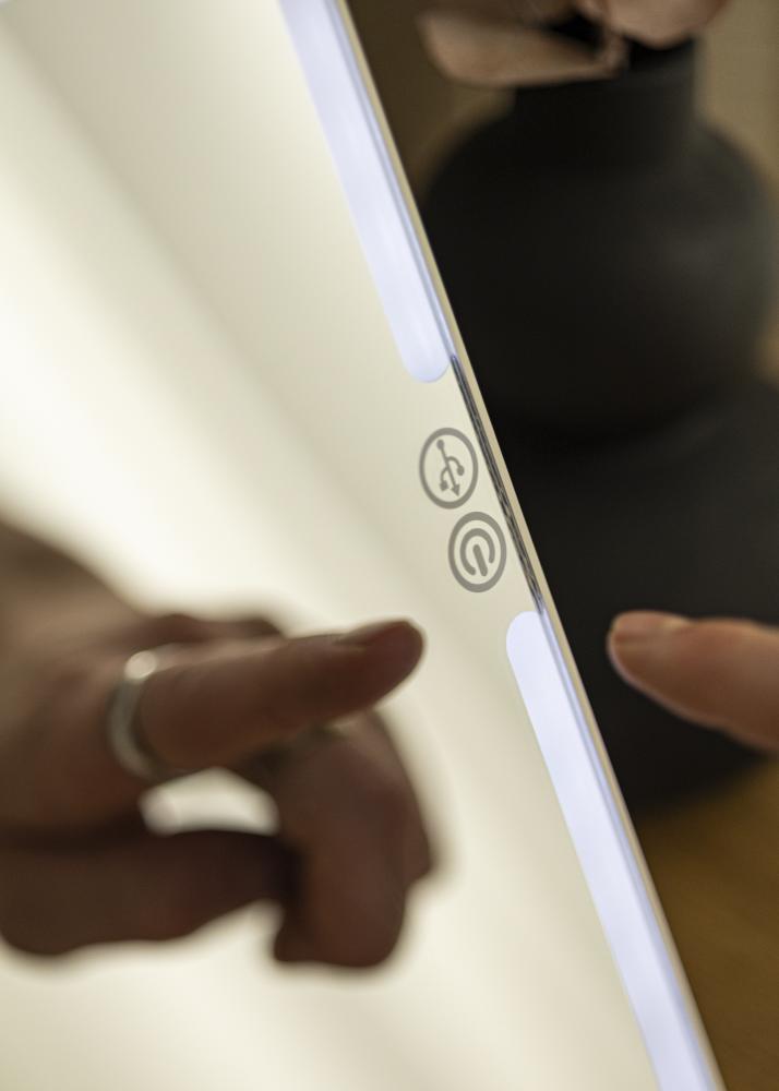 KAILA Kozmetické zrkadlo Travel LED Nabíjatelný Biela 19x25 cm