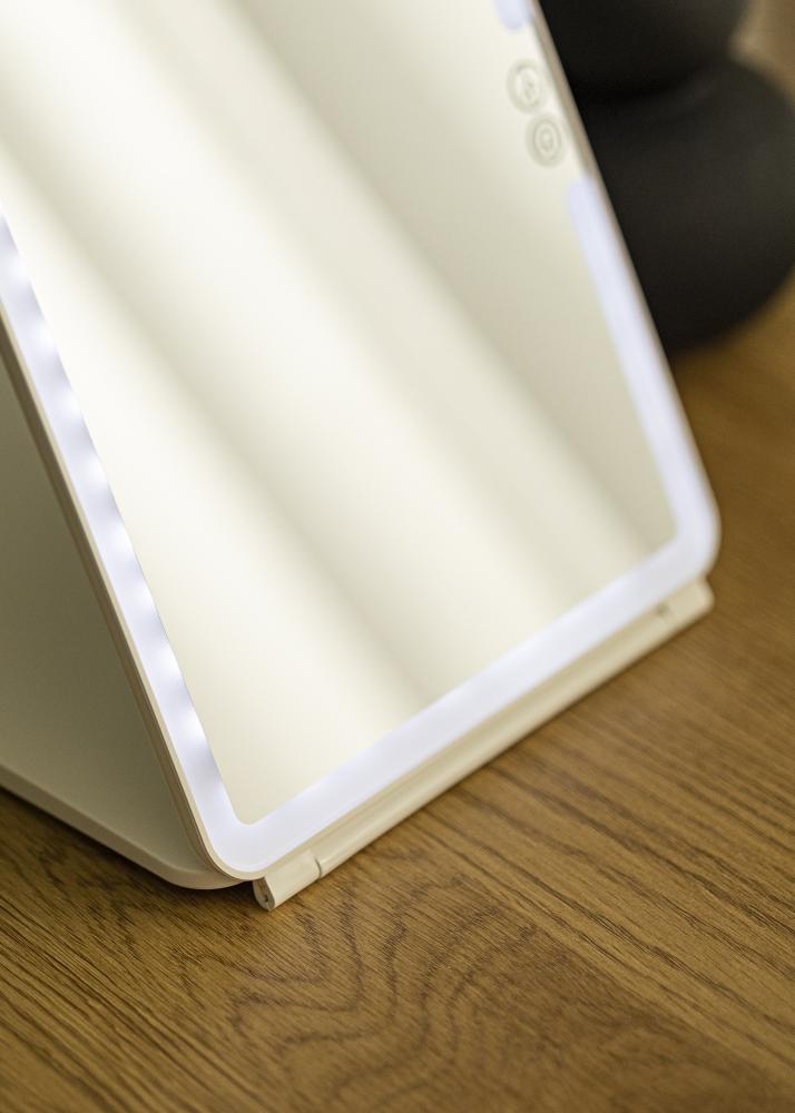 KAILA Kozmetické zrkadlo Travel LED Nabíjatelný Biela 19x25 cm