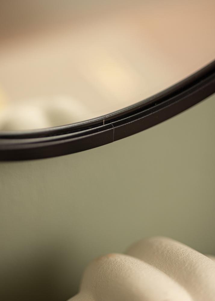 KAILA Okrúhly Zrkadlo Edge Black 30 cm Ø