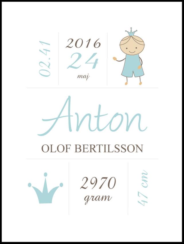 Prince Birth Plagát Turquoise