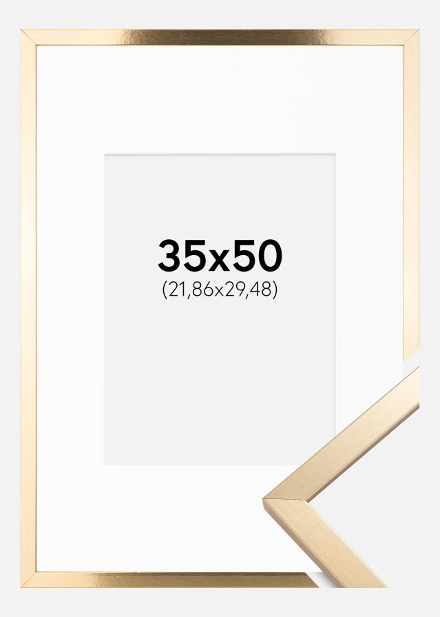 Rám Trendy Zlatá 35x50 cm - Pasparta Biela 9x12 inches
