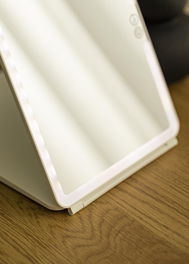 KAILA Kozmetické zrkadlo Travel LED Nabíjatelný Biela 19x25 cm