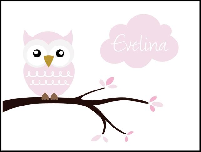 Owl Name Plagát Pink