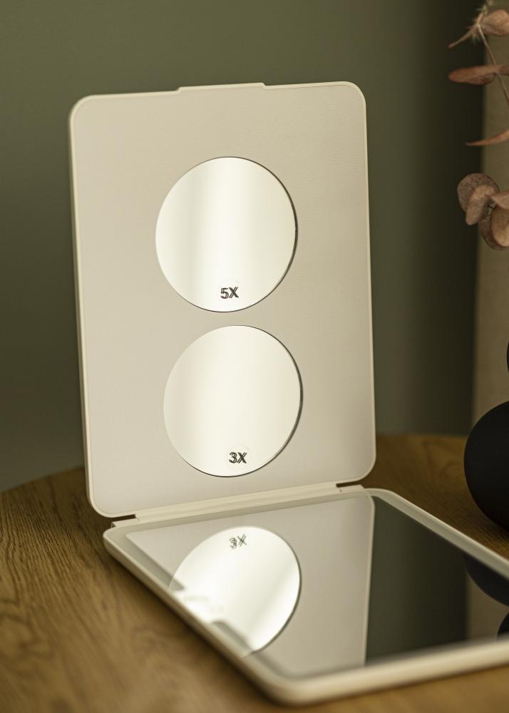 KAILA Kozmetické zrkadlo Travel LED Nabíjatelný Biela 19x25 cm