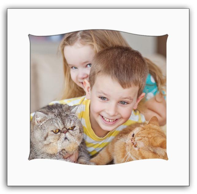 Pasparta Biela Vlnitá 50x50 cm (39x39)