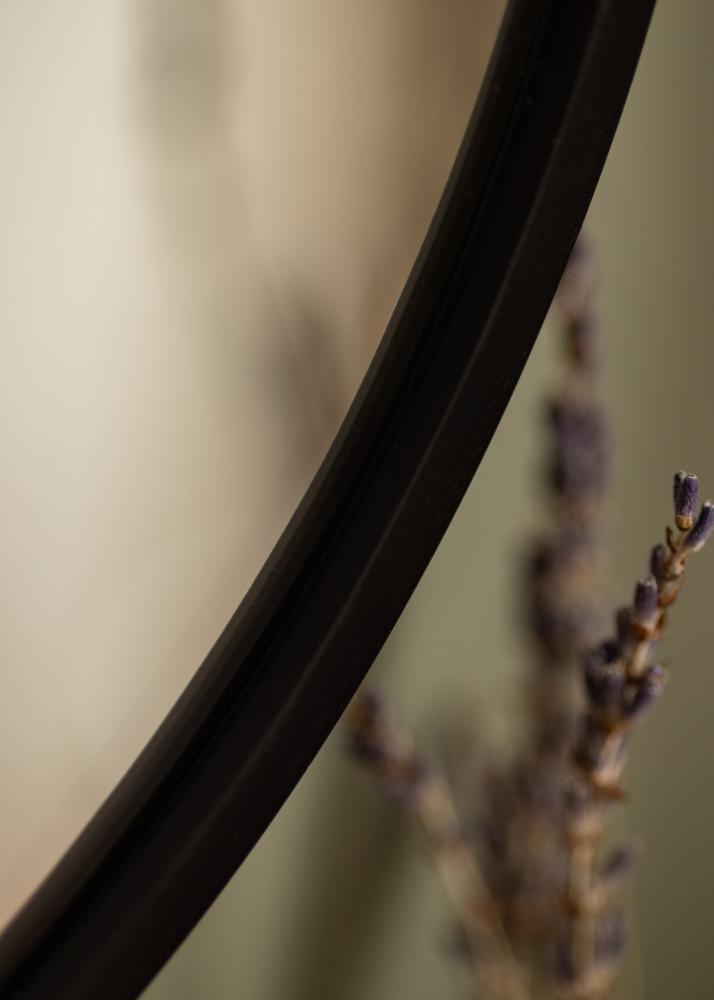 KAILA Okrúhly Zrkadlo Edge Black 30 cm Ø