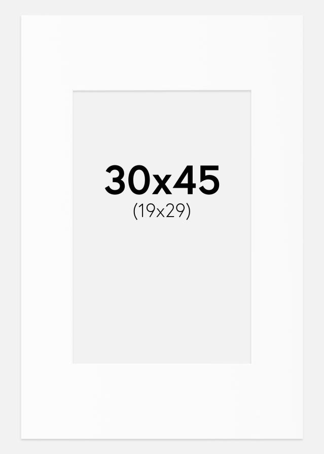 Pasparta Biela Štandardný Biely stred 30x45 cm (19x29)