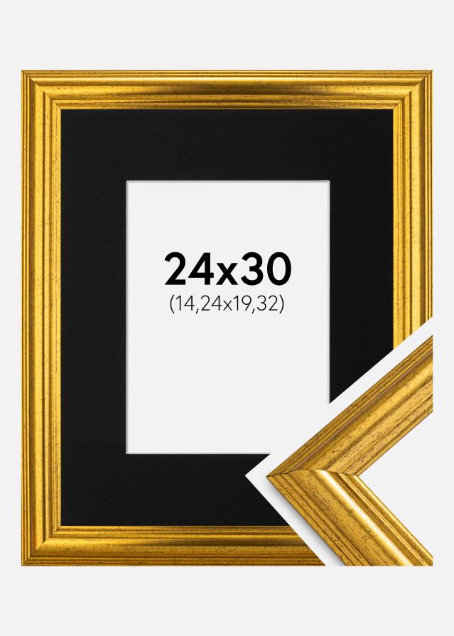 Rám Västkusten Zlatá 24x30 cm - Pasparta Cierna 6x8 inches