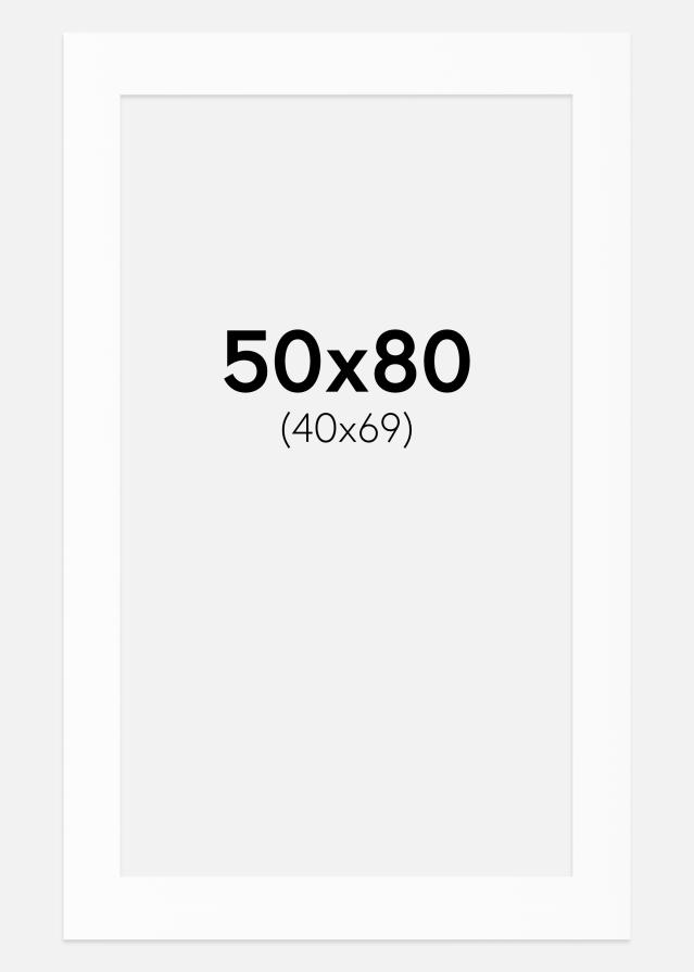 Pasparta Biela Štandardný Biely stred 50x80 cm (40x69)