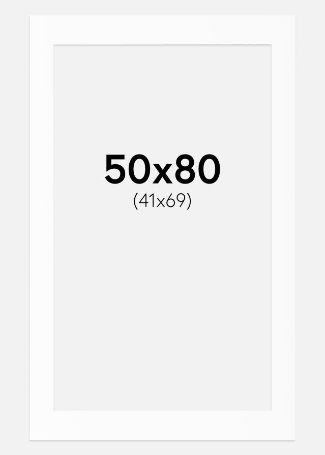 Pasparta Biela Štandardný Biely stred 50x80 cm (41x69)