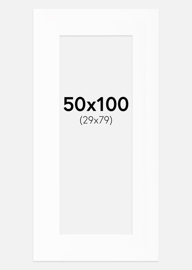 Pasparta Biela Štandardný Biely stred 50x100 cm (29x79)