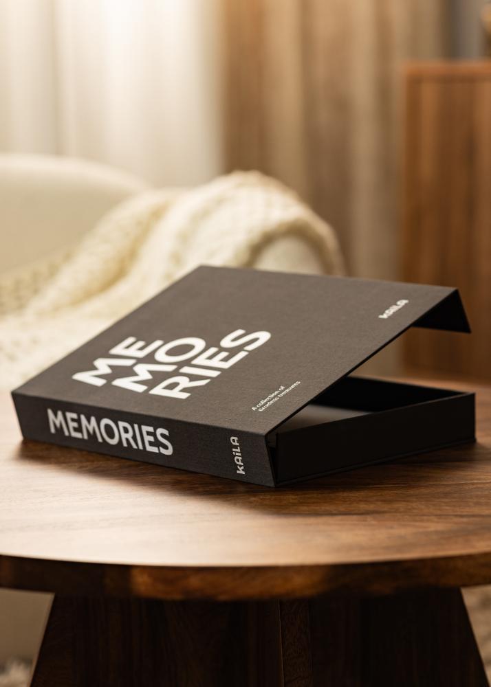 KAILA MEMORIES Black/White - Coffee Table Photo Album (60 Cierna Stránky)