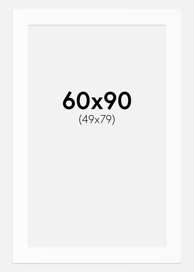 Pasparta Biela Štandardný Biely stred 60x90 cm (49x79)