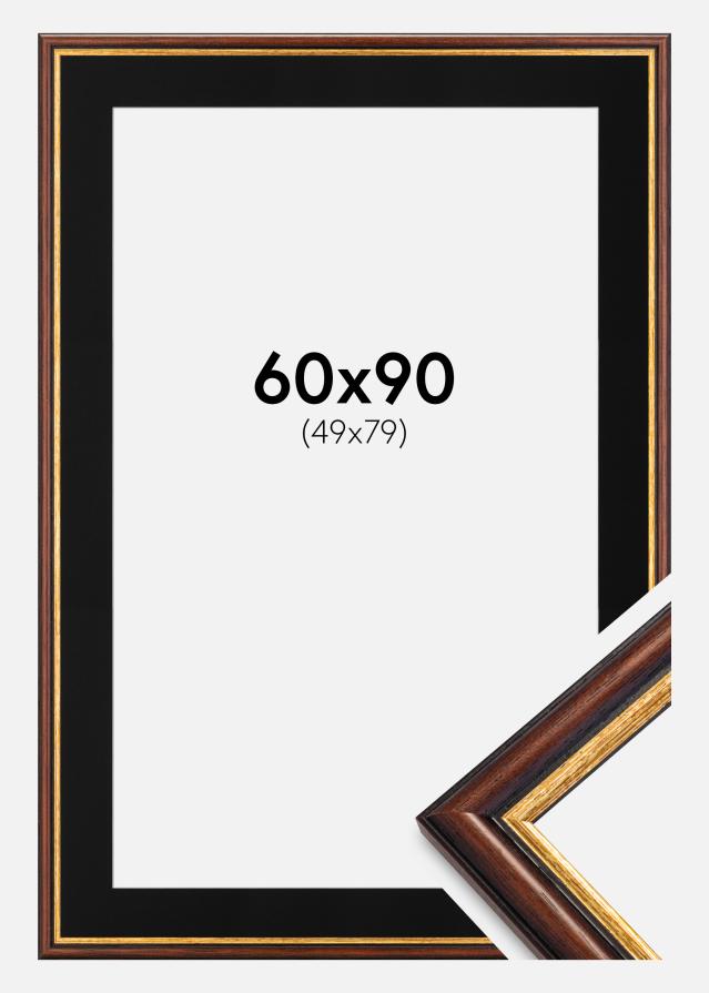 Rám Siljan Hnedá 60x90 cm - Pasparta Cierna 50x80 cm