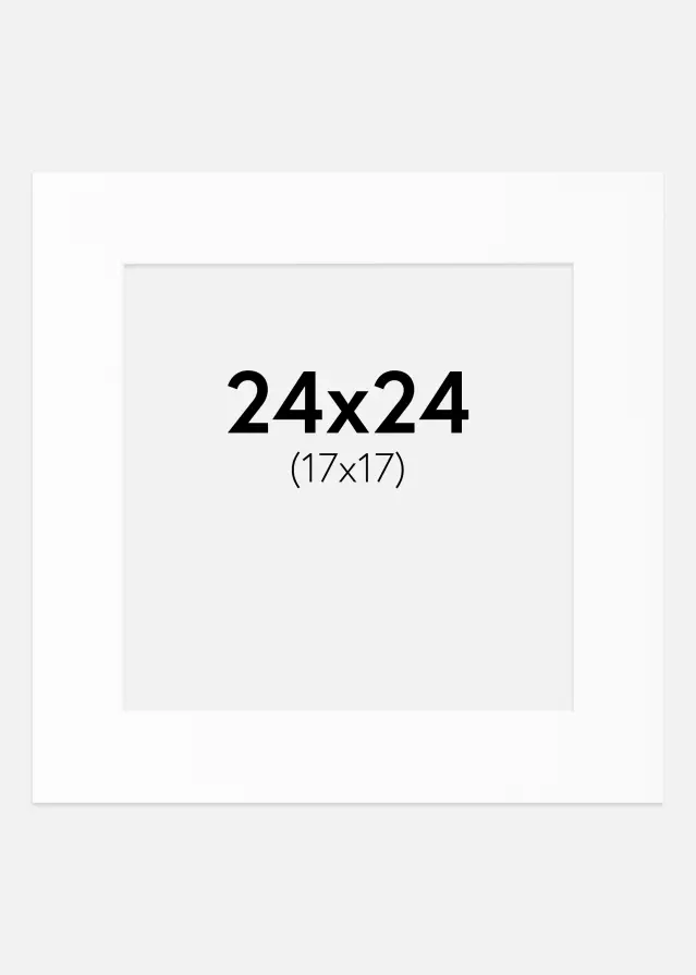 Pasparta Biela Štandardný Biely stred 24x24 cm (17x17)