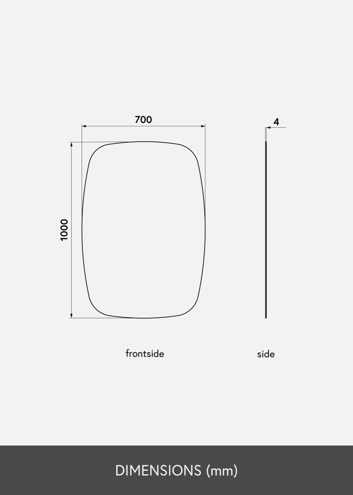KAILA Zrkadlo Curve 70x100 cm