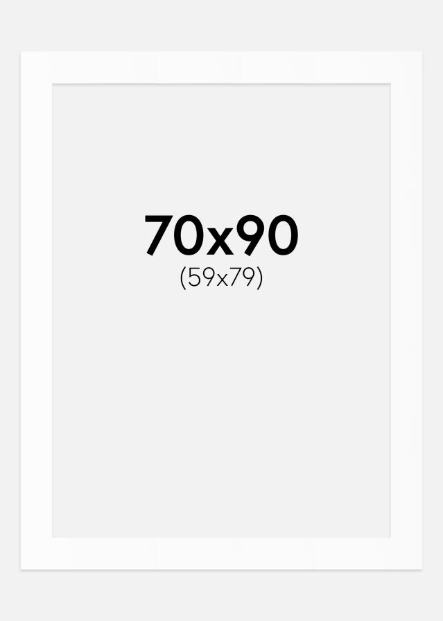 Pasparta Biela Štandardný Biely stred 70x90 cm (59x79)