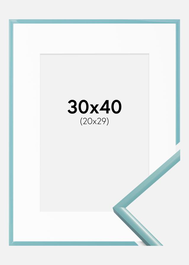 Rám New Lifestyle Tyrkysový 30x40 cm - Pasparta Biela 21x30 cm