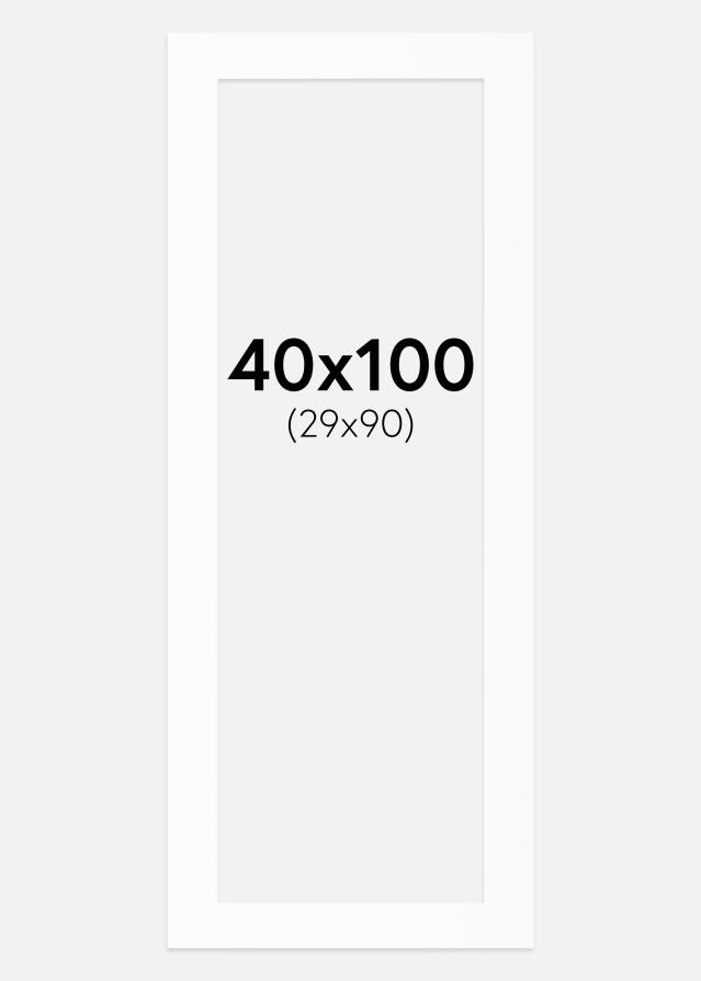 Pasparta Biela Štandardný Biely stred 40x100 cm (29x90)