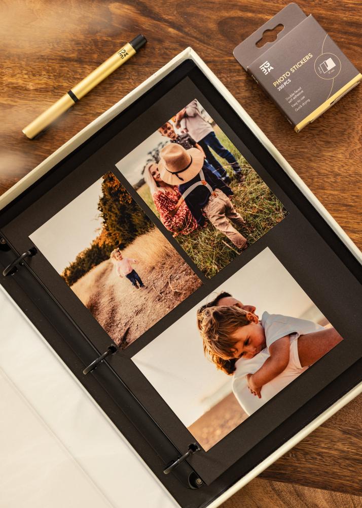 KAILA MAHALO Creme - Coffee Table Photo Album (60 Cierna Strany / 30 listov)