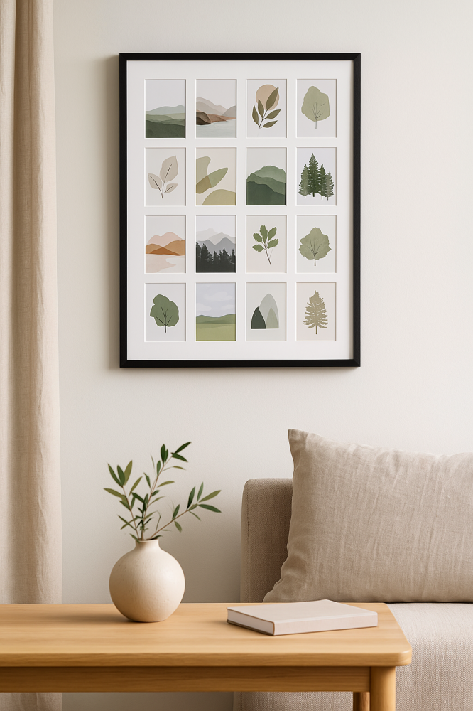 Black Wood - 16 Obrazy Koláž