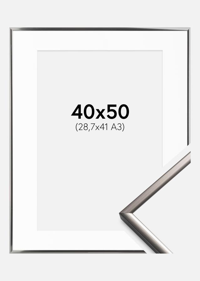Rám New Lifestyle Ocel 40x50 cm - Pasparta Biela 29,7x42 cm (A3)
